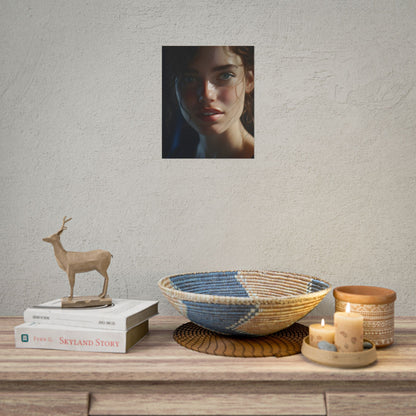 Smiling Portrait of a Woman: Close-Up Art - Poster