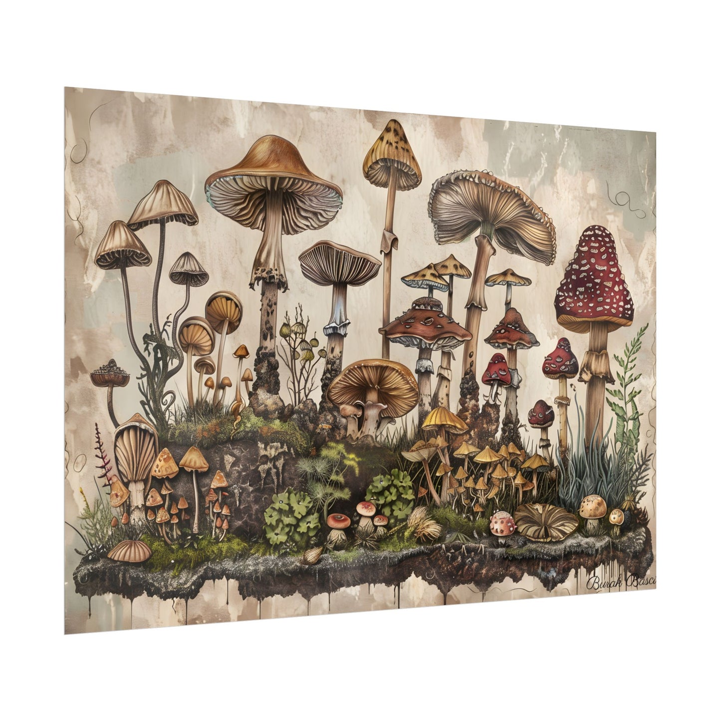 Vintage Mushroom Illustrations: A Collection of Unique Fungi - Poster