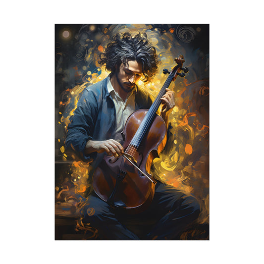 Enigmatic Musician Portrait: Mysterious Maestro - Poster