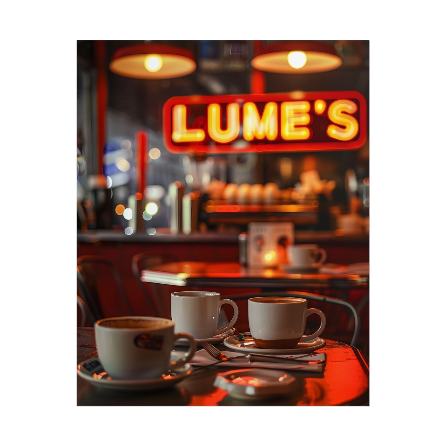 Retro Kitchen Diner: Vintage Artwork from Lukes - Poster