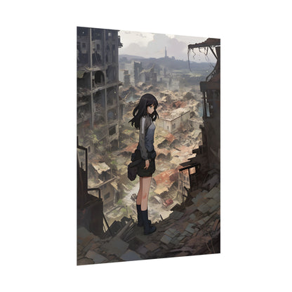 Dramatic Anime Scene: Detailed Bird's Eye View - Poster