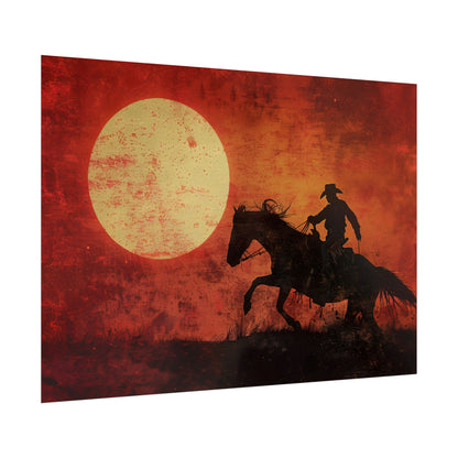 Rodeo Cowboy in Action: Vintage Bronco Ride - Poster