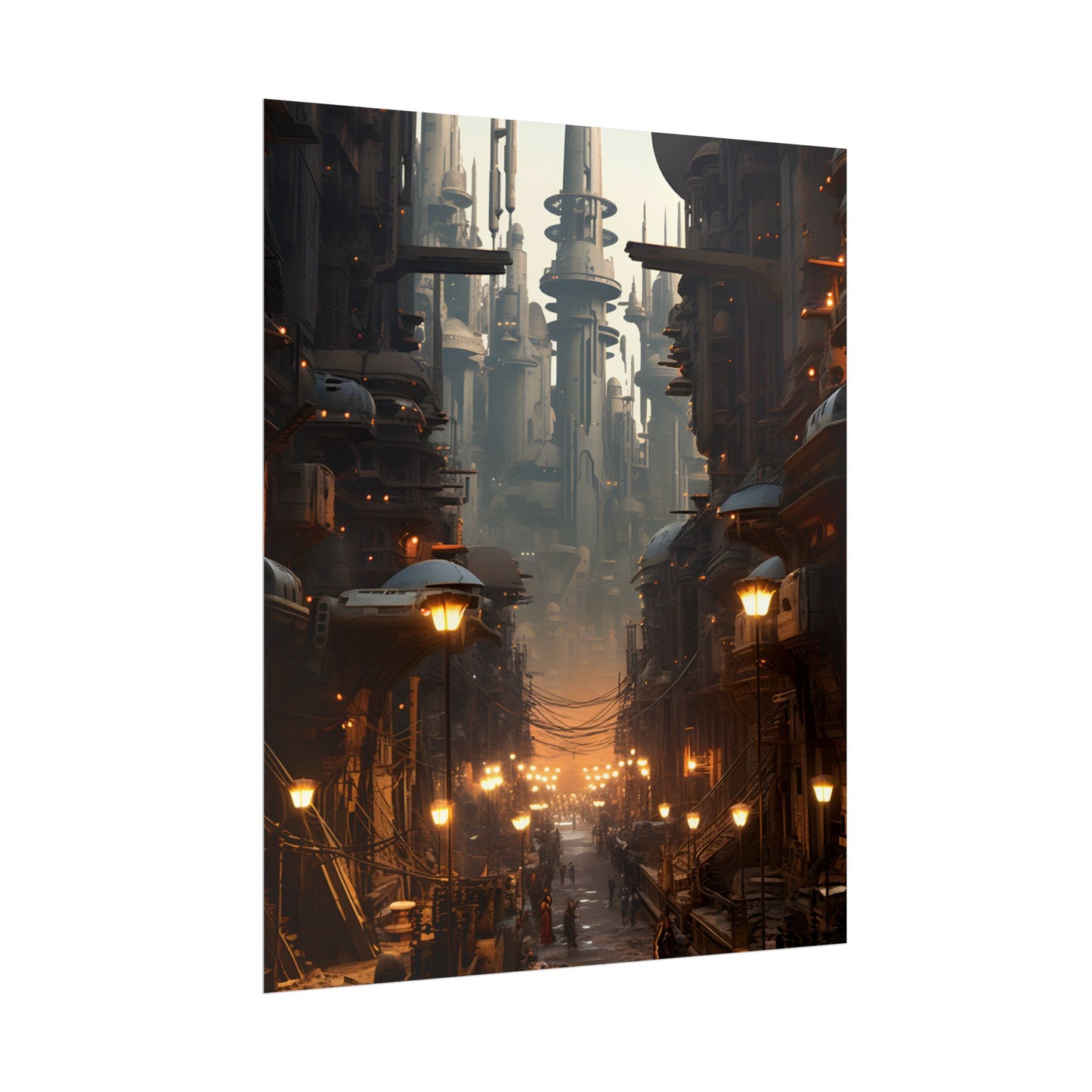 Post-Apocalyptic Steampunk City: Dystopian Artwork - Poster