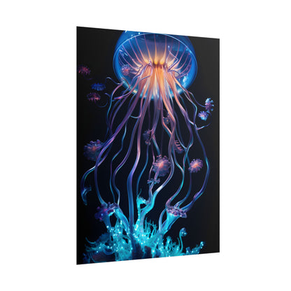 Bioluminescent Oceanic Ballet: A Mesmerizing Performance - Poster