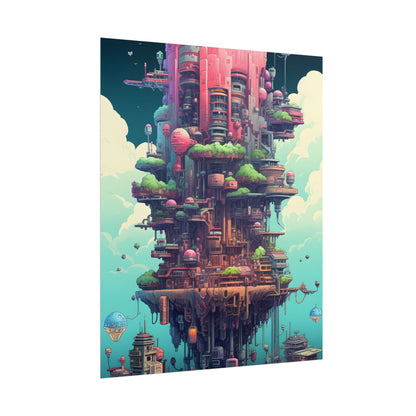 Gamified Pixelated Cyber-Pets: Colorful Digital Art - Poster