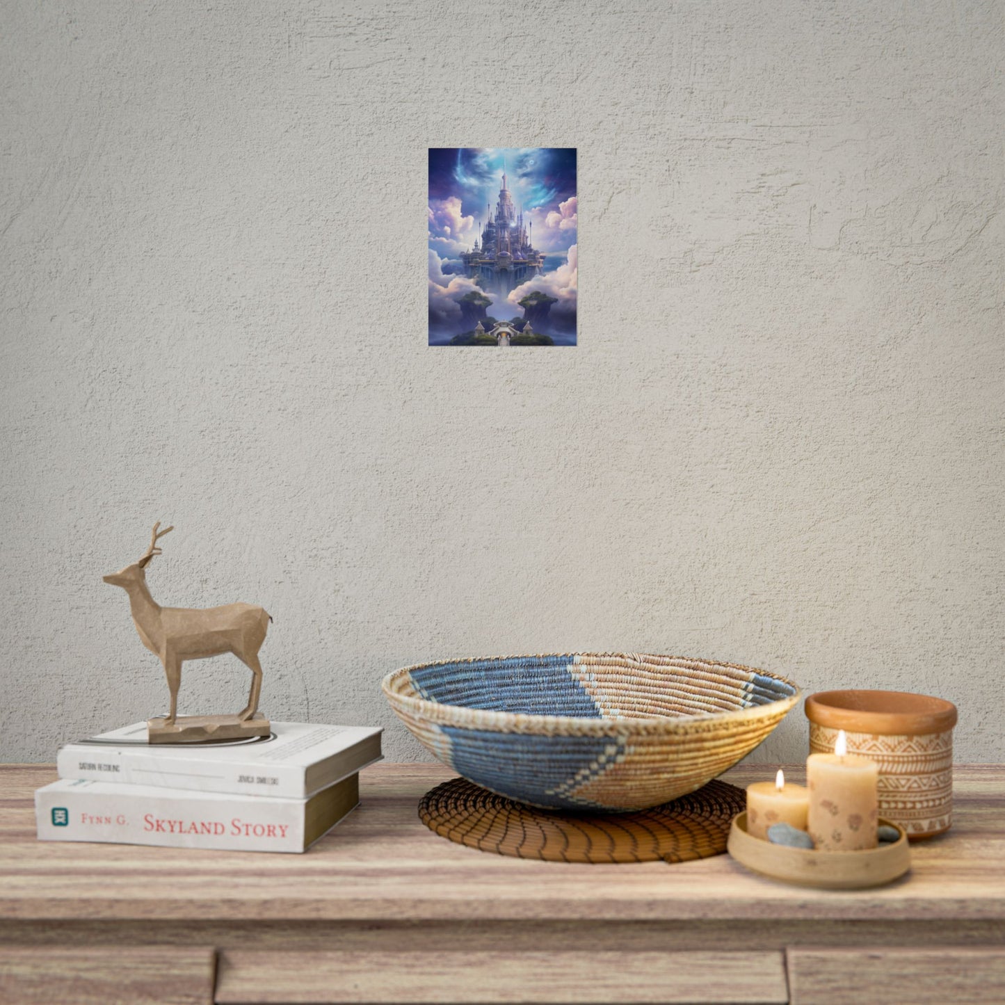 Celestial Fantasy Floating City: Dreamlike Artwork - Poster