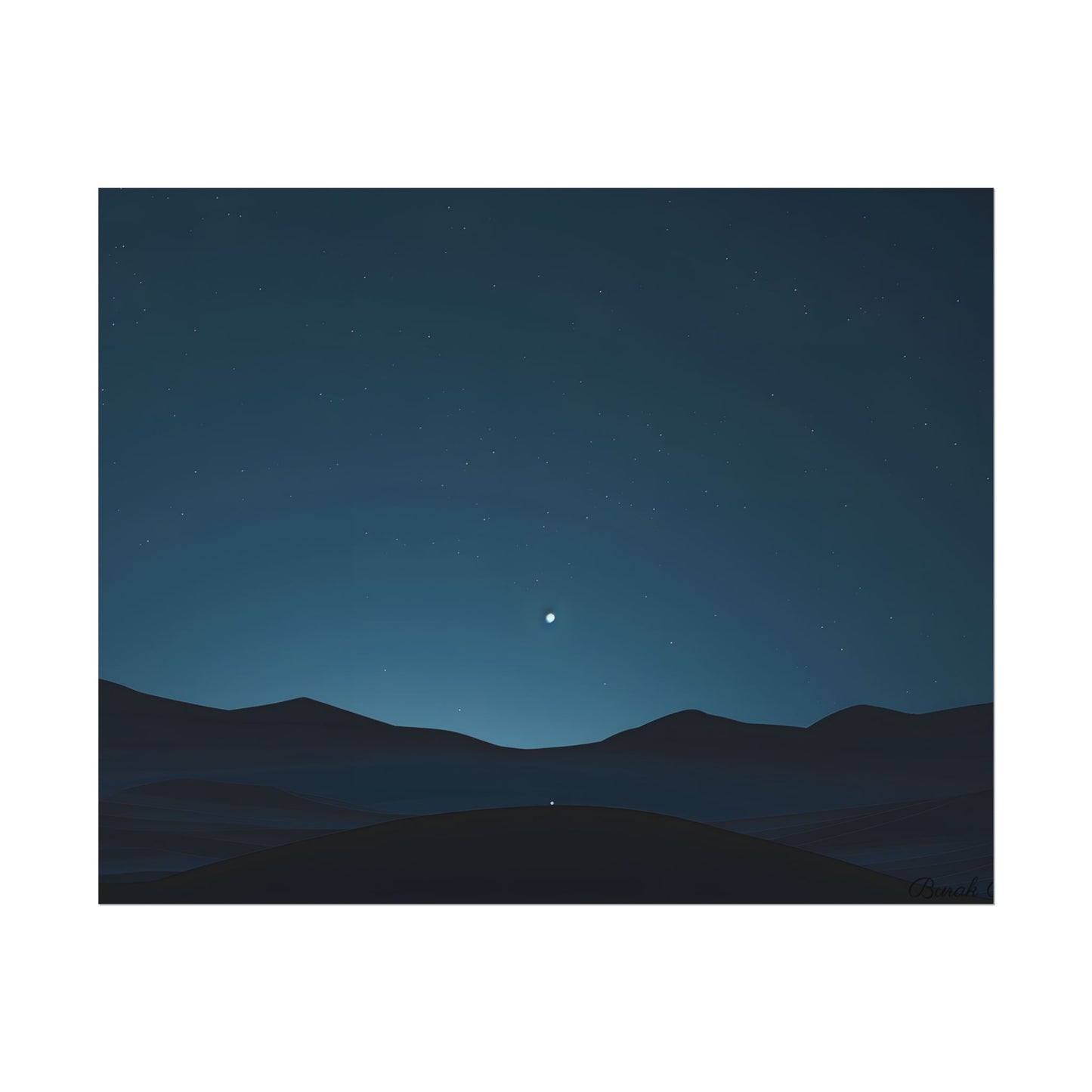 Minimalist Night Sky: Abstract Starry Art - Poster