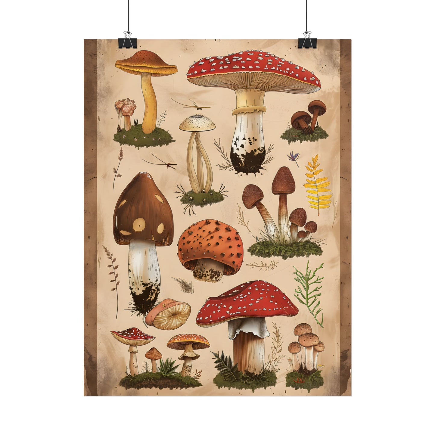 Vibrant Mushroom Species Poster: A Colorful Collection - Poster