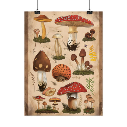 Vibrant Mushroom Species Poster: A Colorful Collection - Poster
