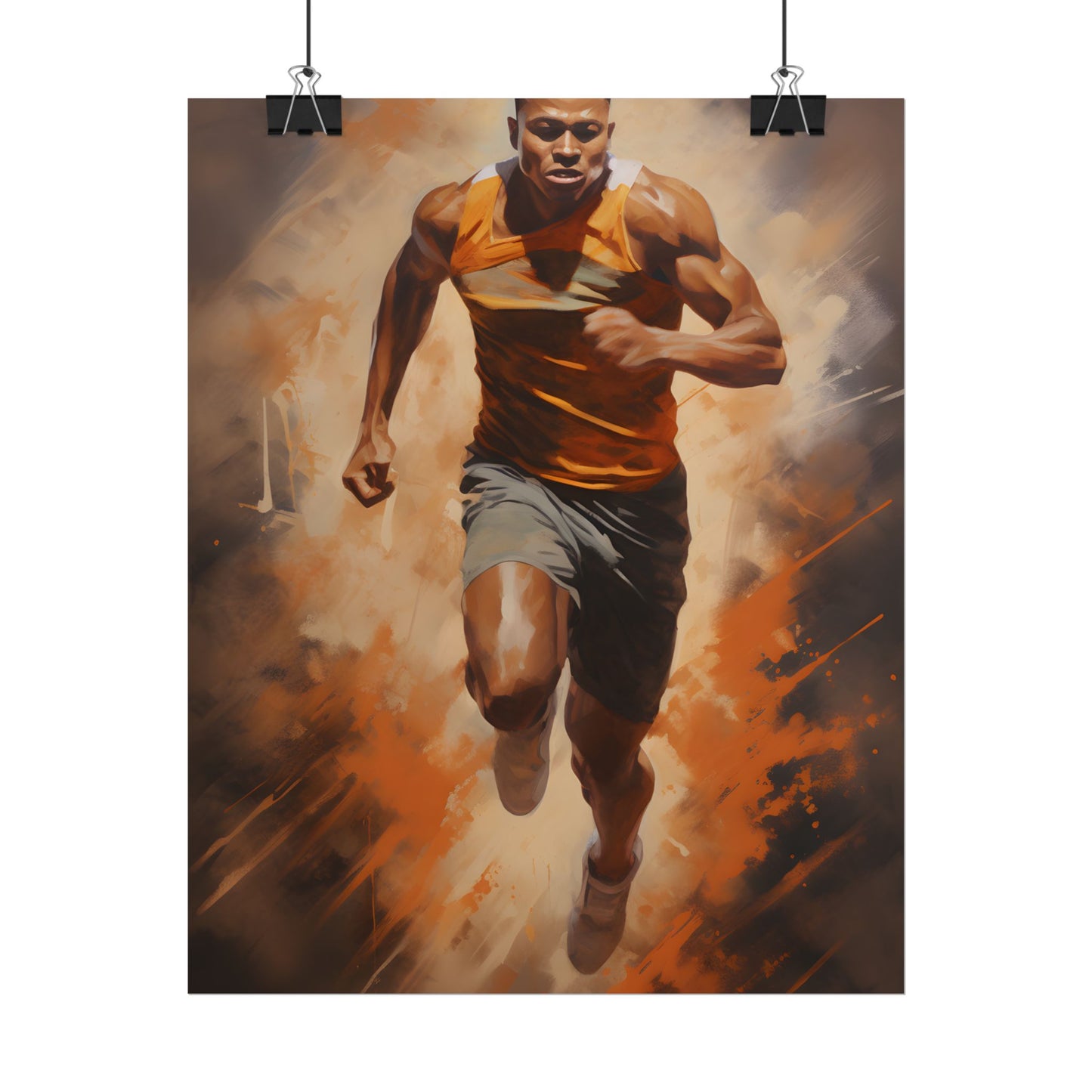 Passionate Fitness Moment: Dedicated Athlete in Action - Poster
