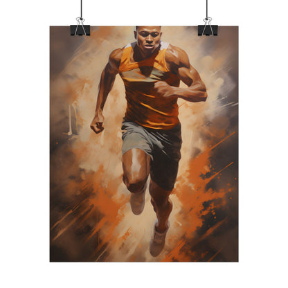 Passionate Fitness Moment: Dedicated Athlete in Action - Poster