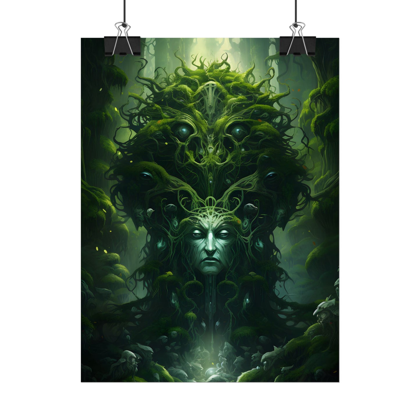 Mystical Forest Guardians: Ancient Tree Spirits Ethereal Artwork - Poster