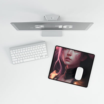 Soft Focus Portrait: Astonishing Female with Pink Hair in a Dre - Desk Mat