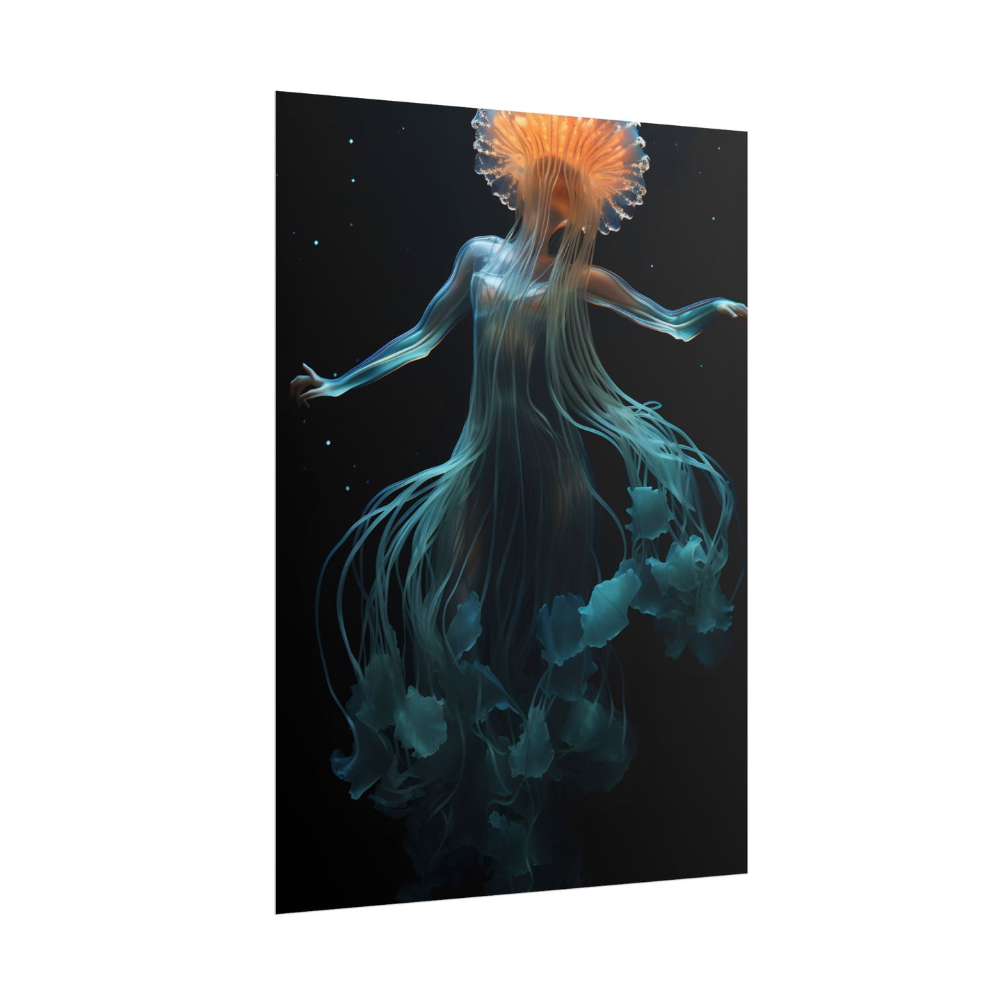 Underwater ballet of luminescent beauty: A dance in motion with oceanic harmony - Poster