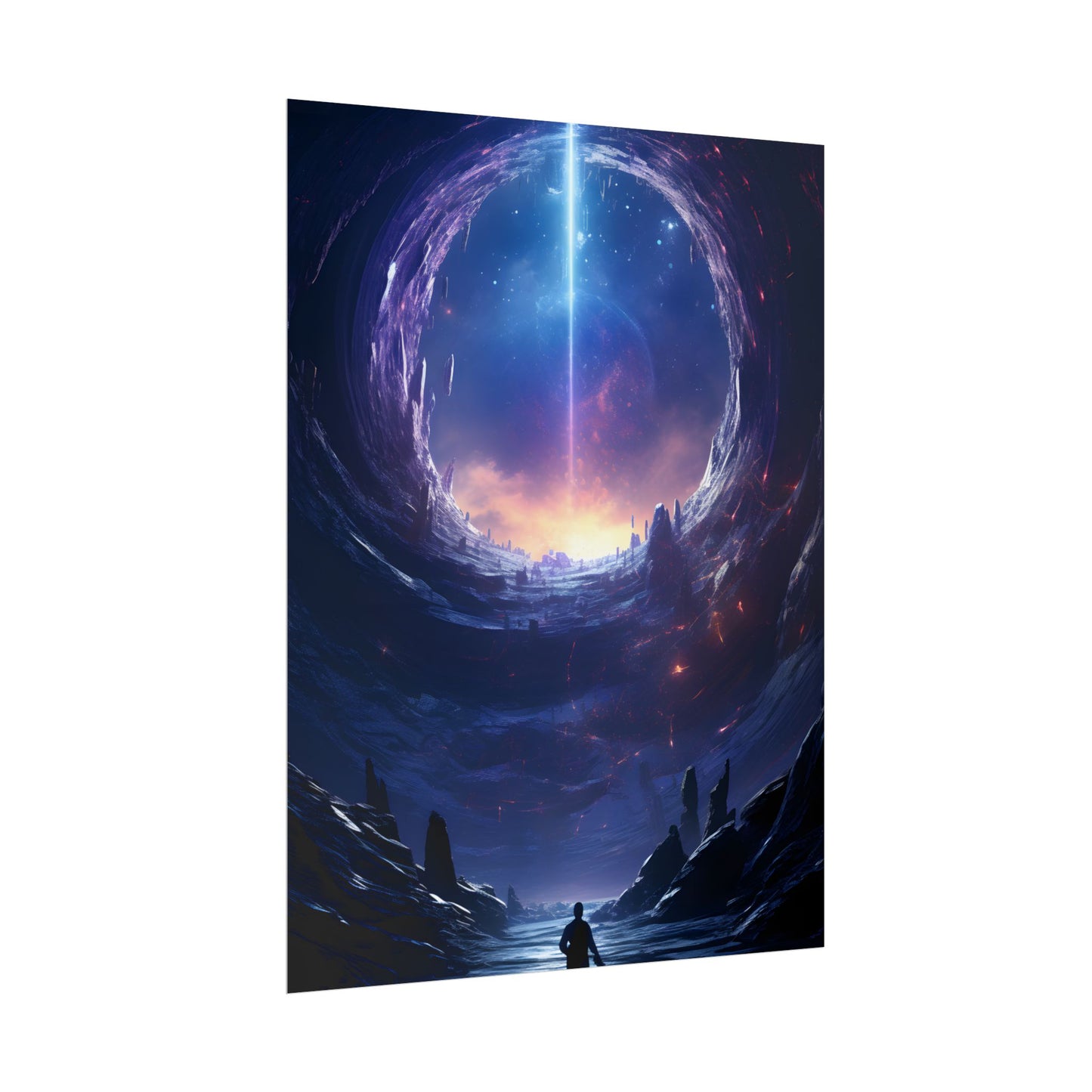 Black Hole Galaxy: Cosmic Digital Artwork - Poster