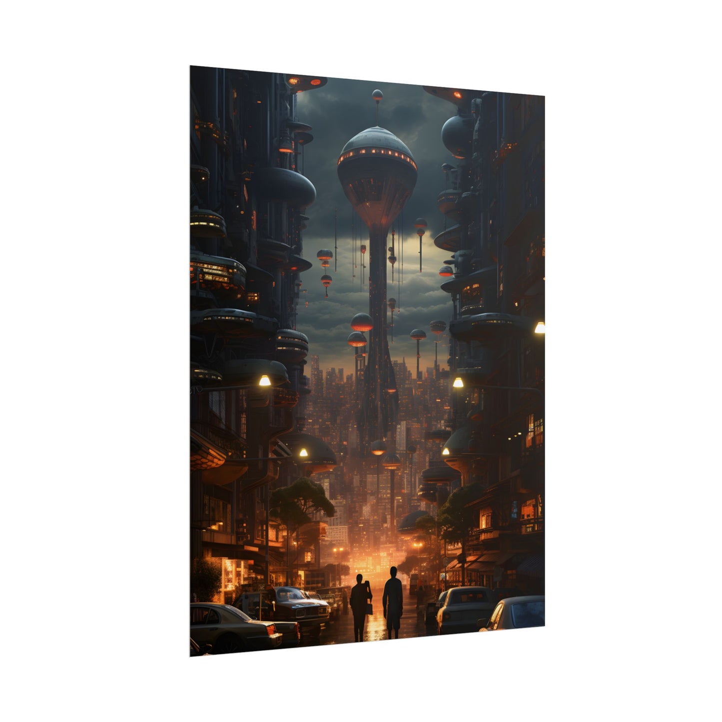 Dystopian Utopia: Perfect Urban Landscape Artwork - Poster