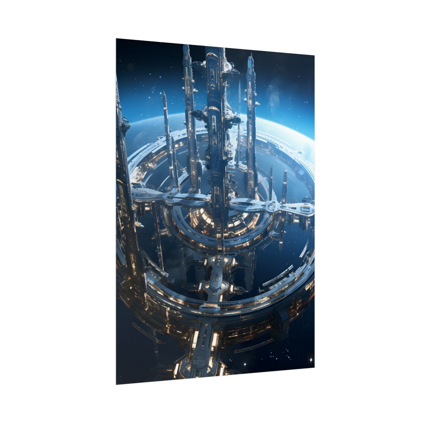 Futuristic Space Station: Aetherial Hub - Poster