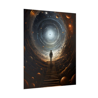 Space-Time Explorer: Intrepid Journey in Black and White - Poster