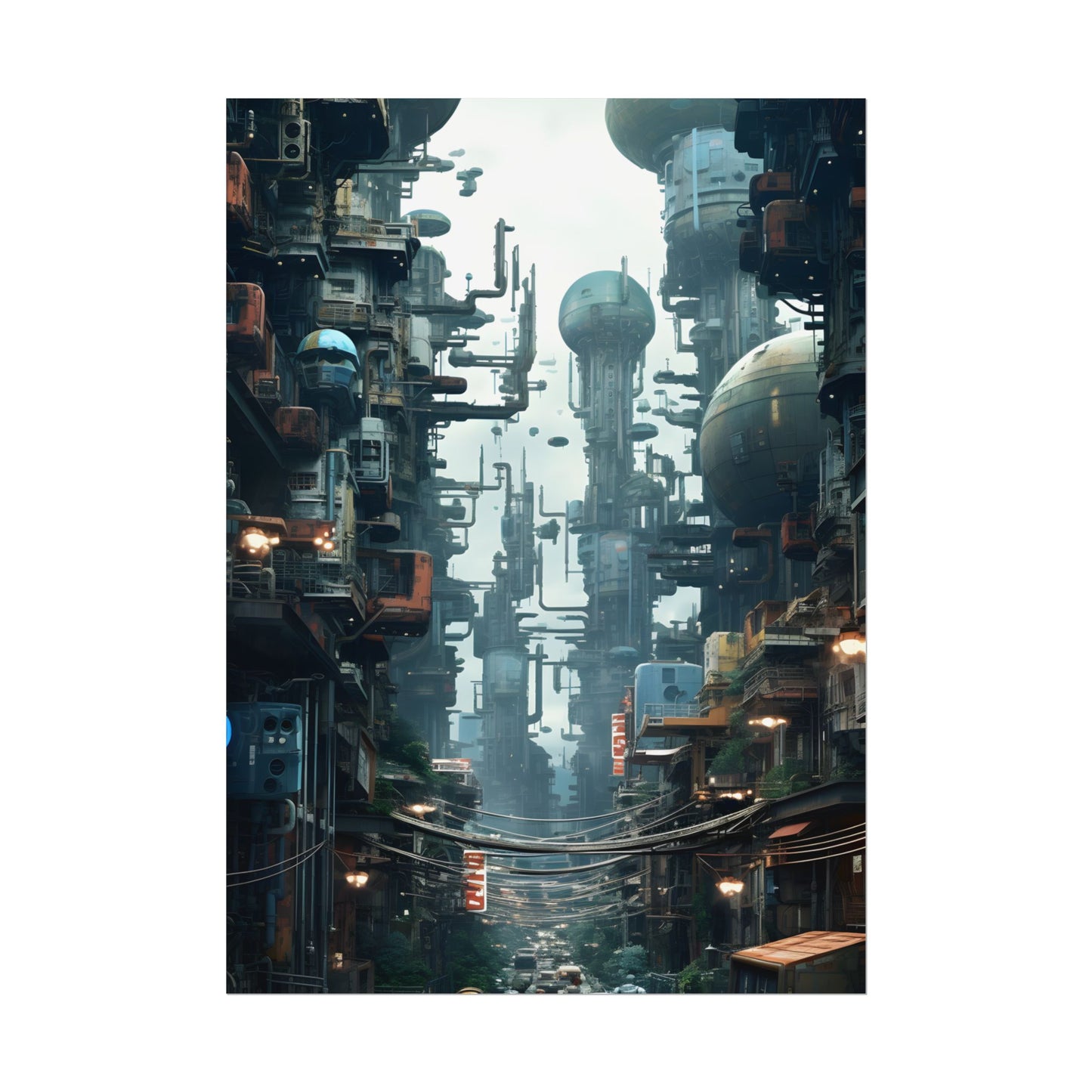 Post-Apocalyptic Ruin: Steampunk Cityscape Art - Poster