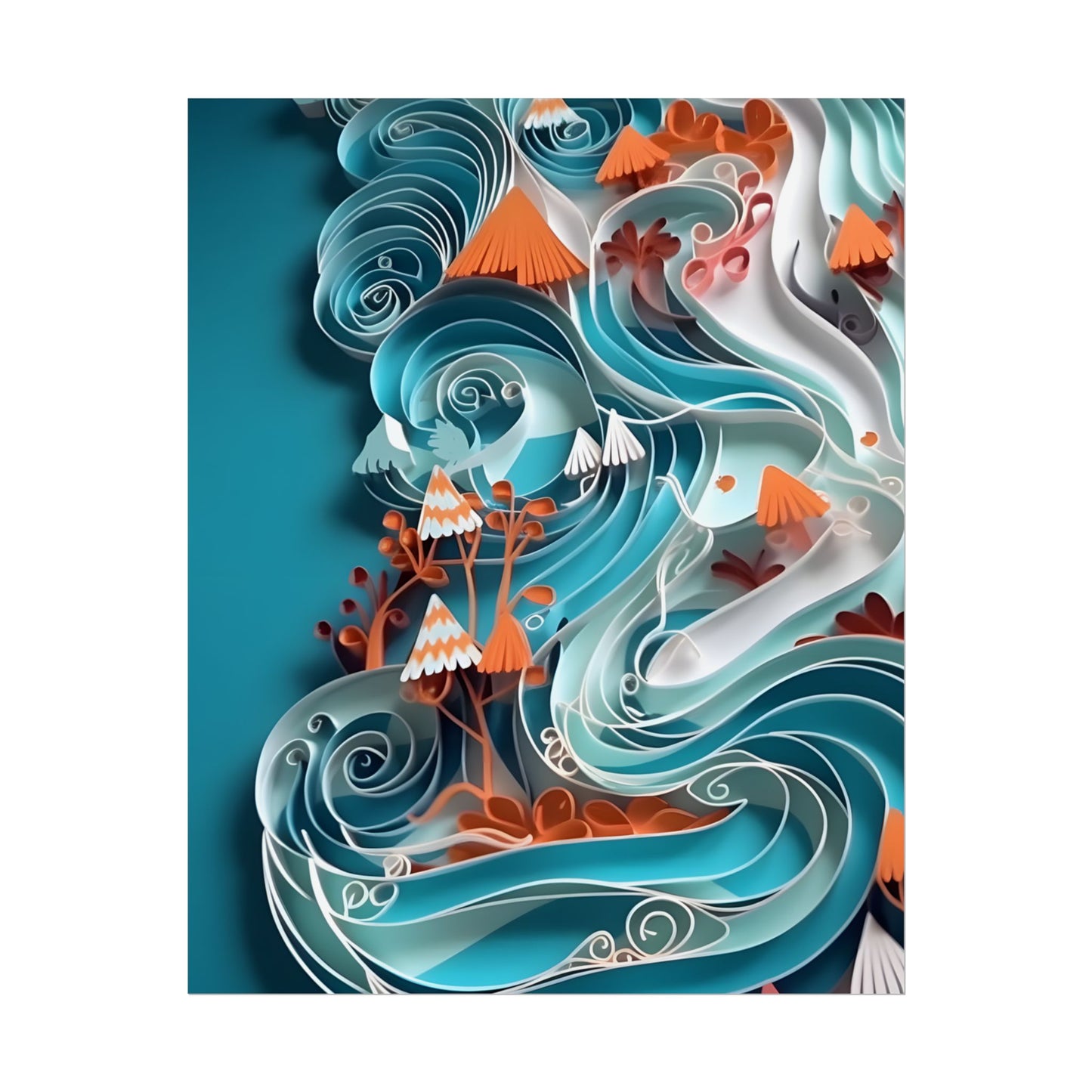 Paper Quilled Canyon Landscape: Natural Desert Artwork - Poster