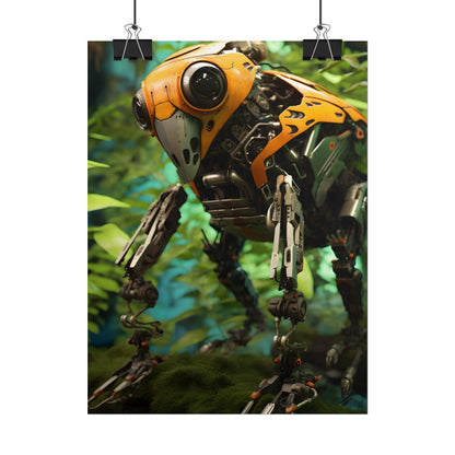 Robotic Wildlife Sanctuary: AI-Operated Guardian in Bloom - Poster