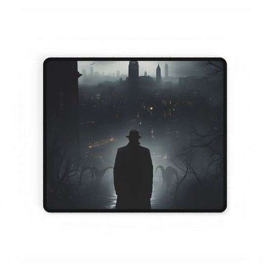 Dark Streets, Hard-Boiled: Urban Fantasy Detective Artwork - Desk Mat