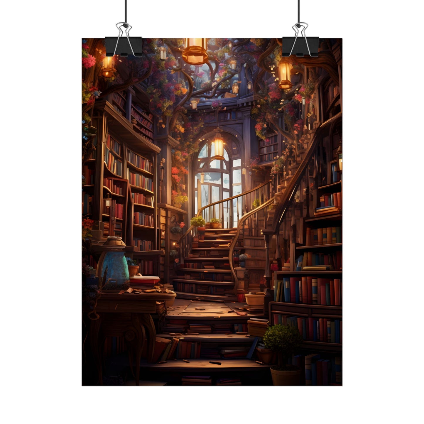 Whimsical Bookshop: Enchanting Magical Artwork - Poster