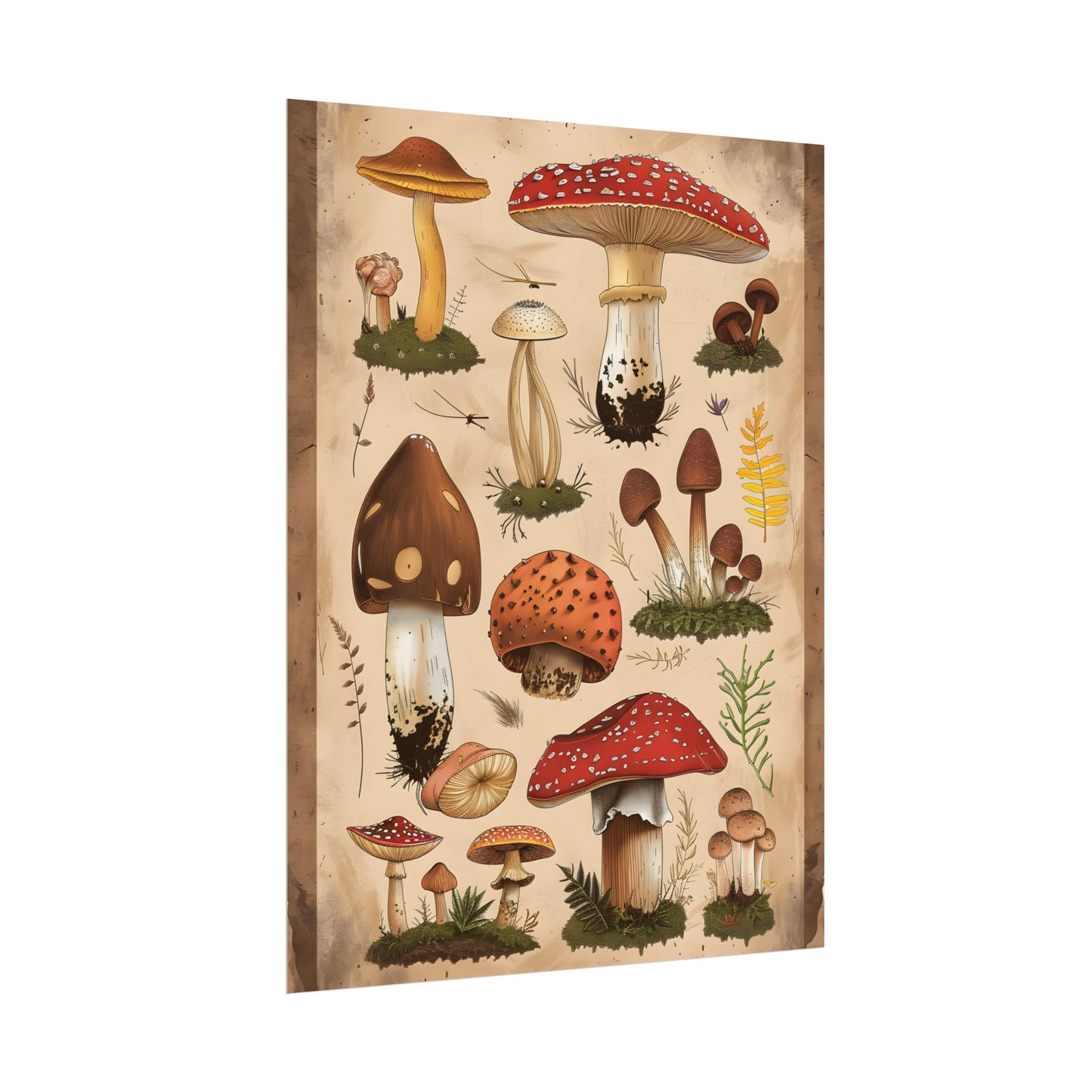 Vibrant Mushroom Species Poster: A Colorful Collection - Poster