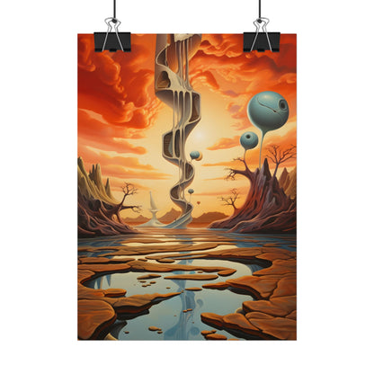 Surreal Psychedelic Dreamscapes: Vibrant Artwork - Poster