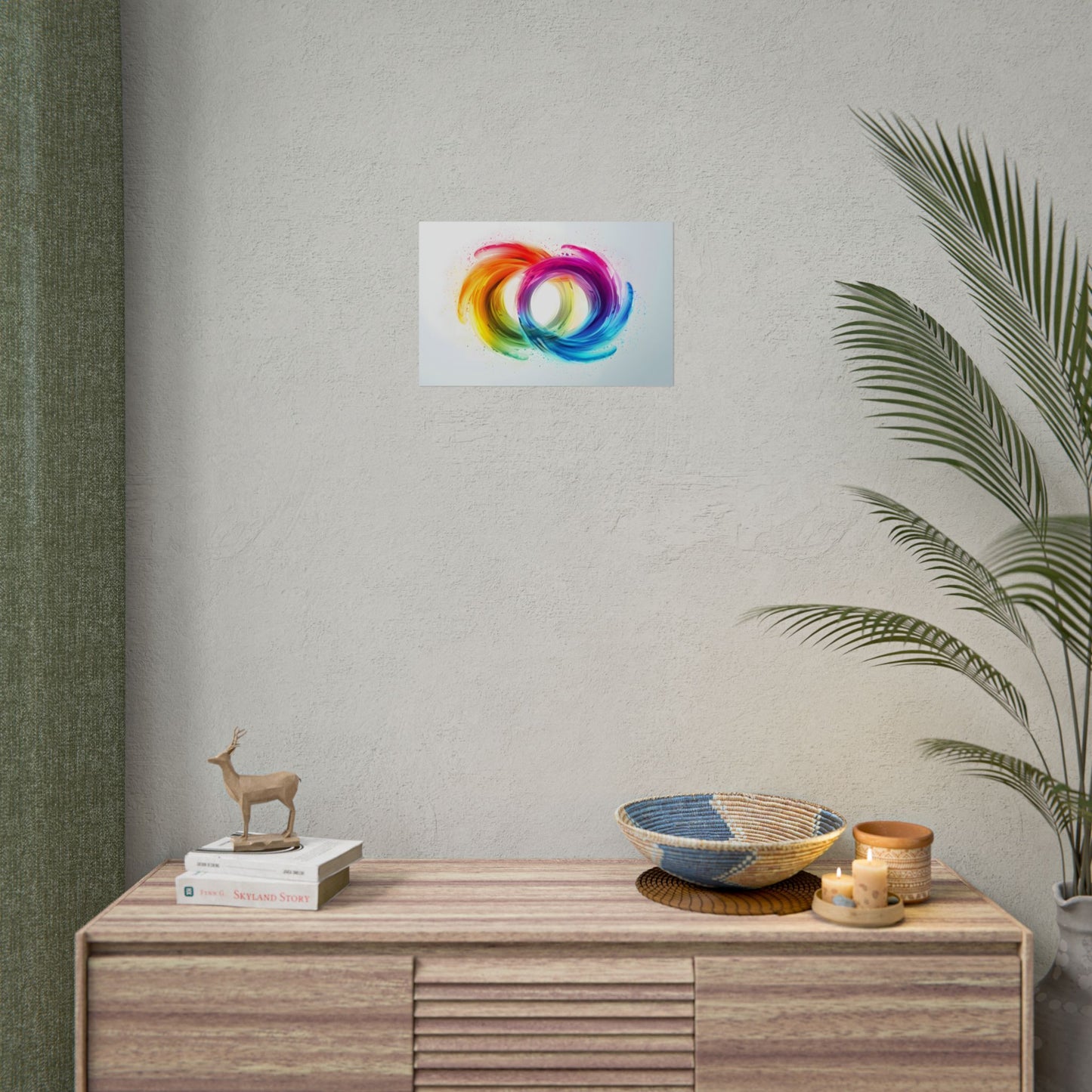 Swirling Colors: Gradient Artwork with Red, Blue, and Yellow Circles - Poster