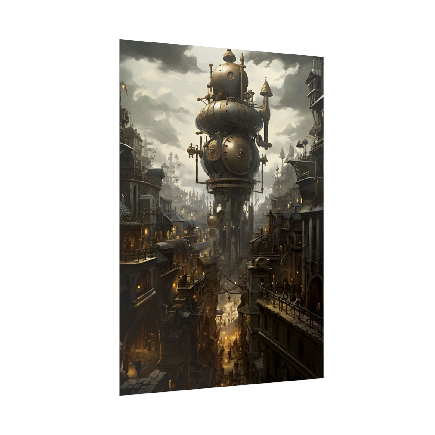 Vibrant Steampunk City: A World of Wonder - Poster