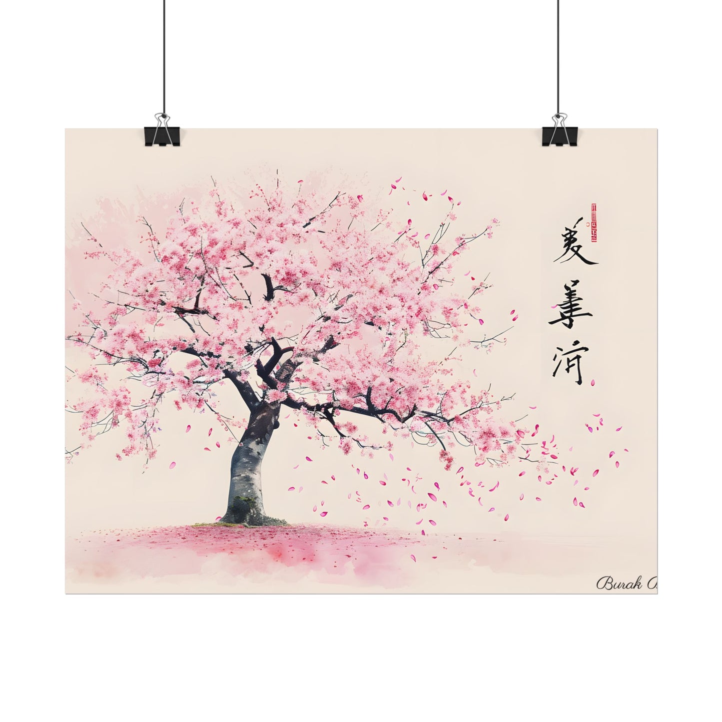Japanese Cherry Blossom Art: Springtime Painting - Poster