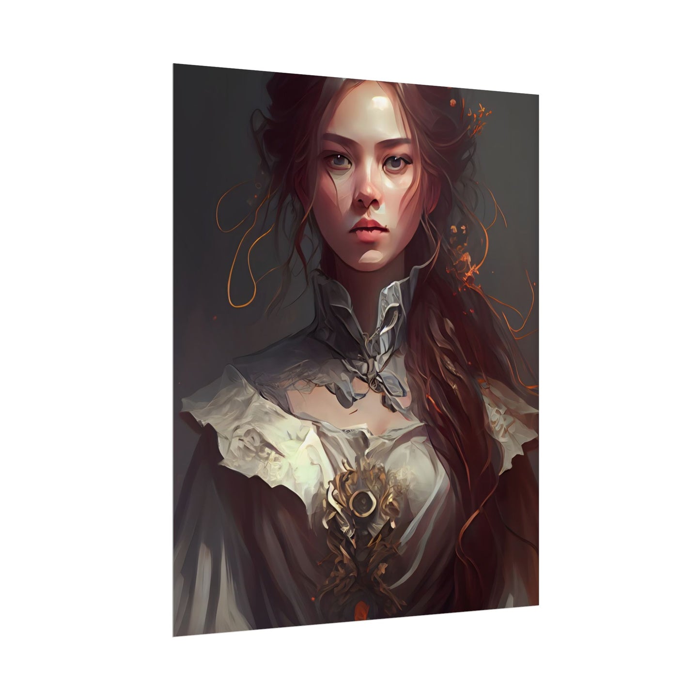 Elegant Professional Portrait: Brown Hair - Poster