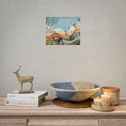 Peaceful Beach Serenade: Paper Quilling Art - Poster