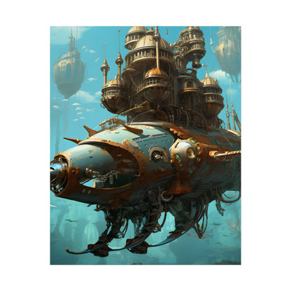 Steampunk Ocean Adventure: Victorian Industrial Voyage - Poster
