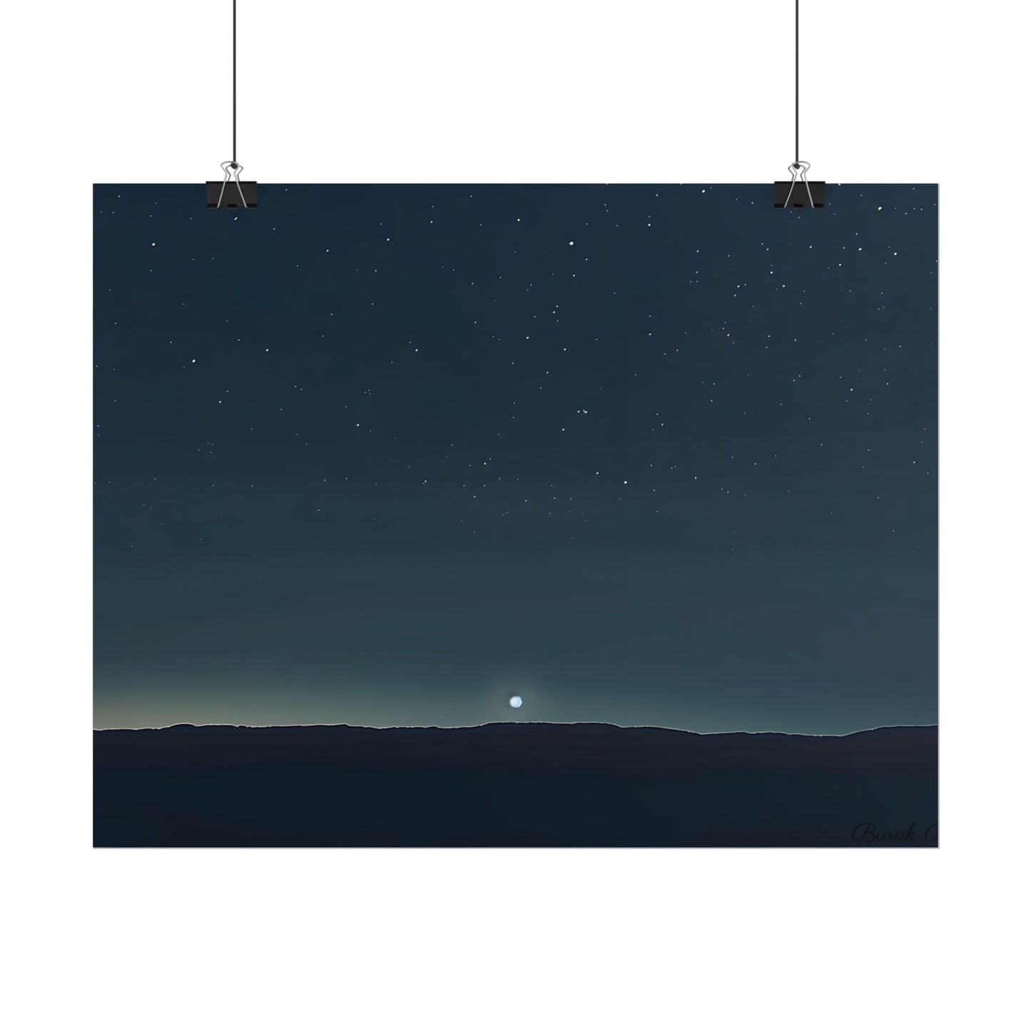 Minimalist Night Sky: Celestial Artwork with Stars and Palette - Poster