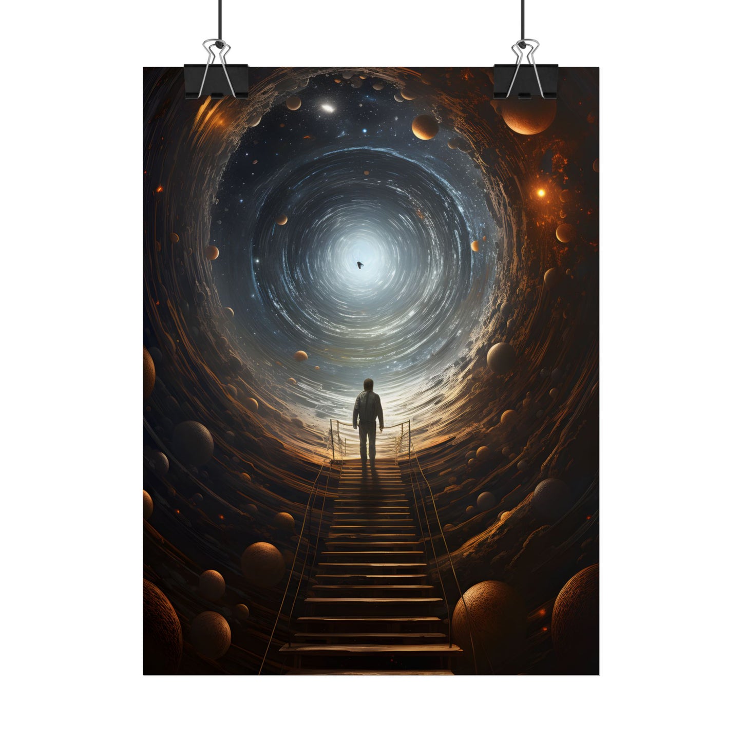 Space-Time Explorer: Intrepid Journey in Black and White - Poster