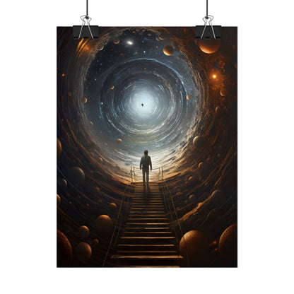 Space-Time Explorer: Intrepid Journey in Black and White - Poster