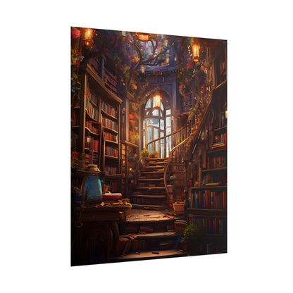 Whimsical Bookshop: Enchanting Magical Artwork - Poster