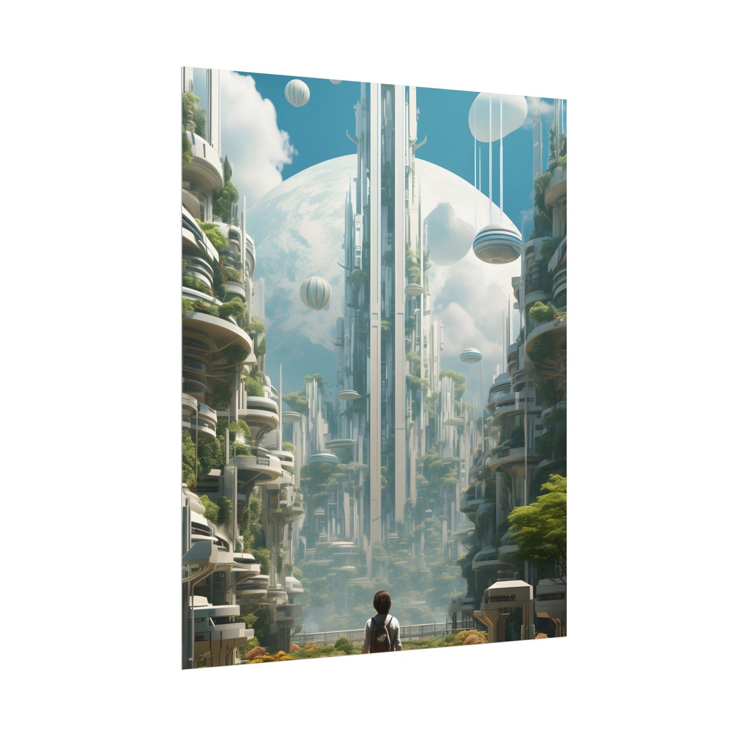 Dystopian Utopia: Futuristic Cityscape Under Oppression - Poster