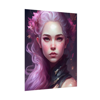 Astonishing Female Portrait with Pink Hair: Dre Artwork - Poster