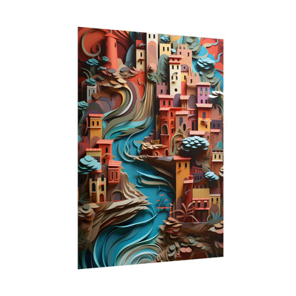 European Nature in Paper Quill: A Close-Up Artwork - Poster