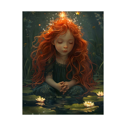 Sparkly Redhead Daydream: Young Girl Digital Art - Poster