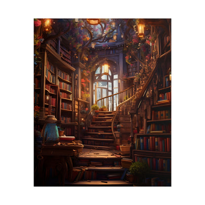 Whimsical Bookshop: Enchanting Magical Artwork - Poster