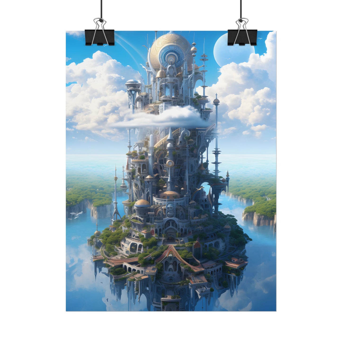Floating City of Columbia: Breathtaking Aerial View - Poster