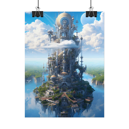 Floating City of Columbia: Breathtaking Aerial View - Poster