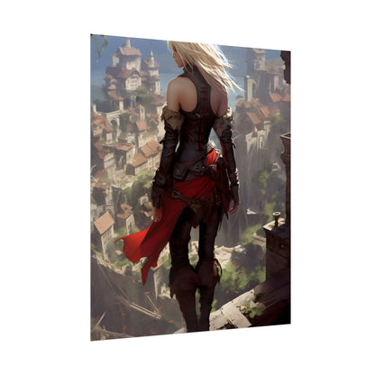 Blonde Anime Bloom: Calming Outdoor Artwork - Poster