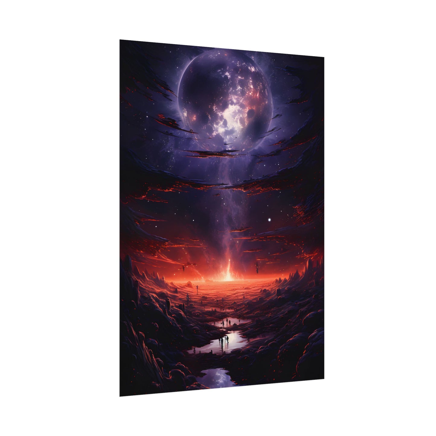 Vivid Black Hole Planet: A Detailed Cosmic Artwork - Poster