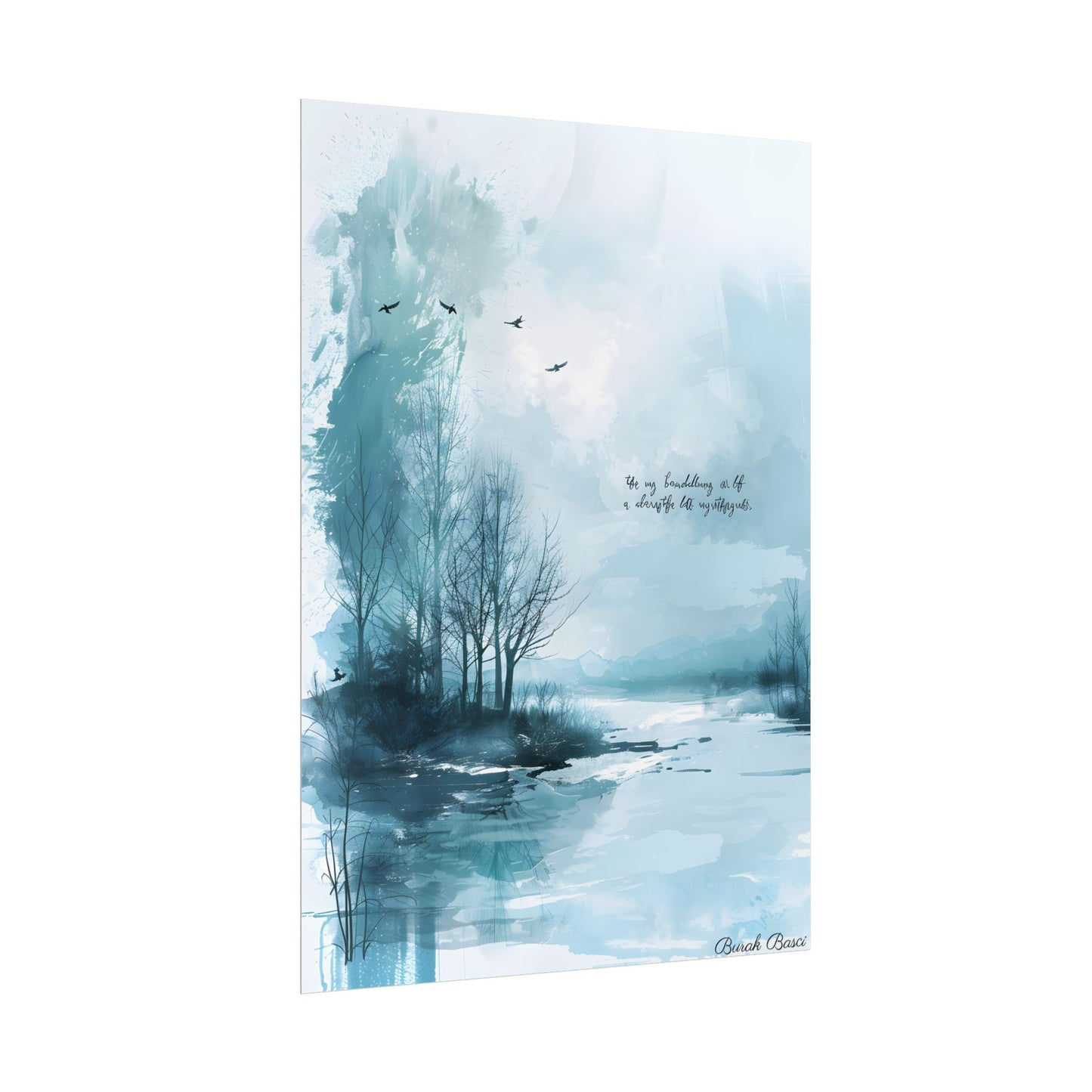 Serene Landscape: A Peaceful Nature Scene with Inspirational Quote - Poster