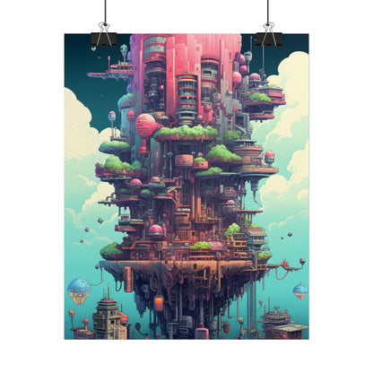 Gamified Pixelated Cyber-Pets: Colorful Digital Art - Poster